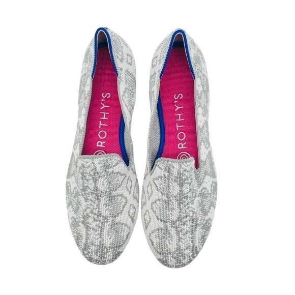 Rothy's The Loafer Ivory‎ Grey Snake Women’s Size 6 - Picture 3 of 10